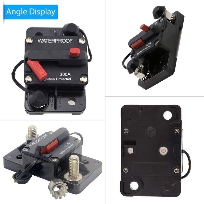 ANJOSHI 300 Amp Circuit Breaker 30A-300A with Manual Reset Waterproof Inline Fuse Inverter for Marine Trolling Motors Boat ATV Manual Power 12V-48VDC - Image 2